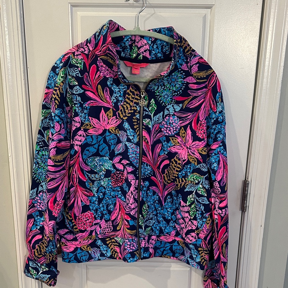 Lilly Pulitzer Vibrant Floral Zip-Up jacket